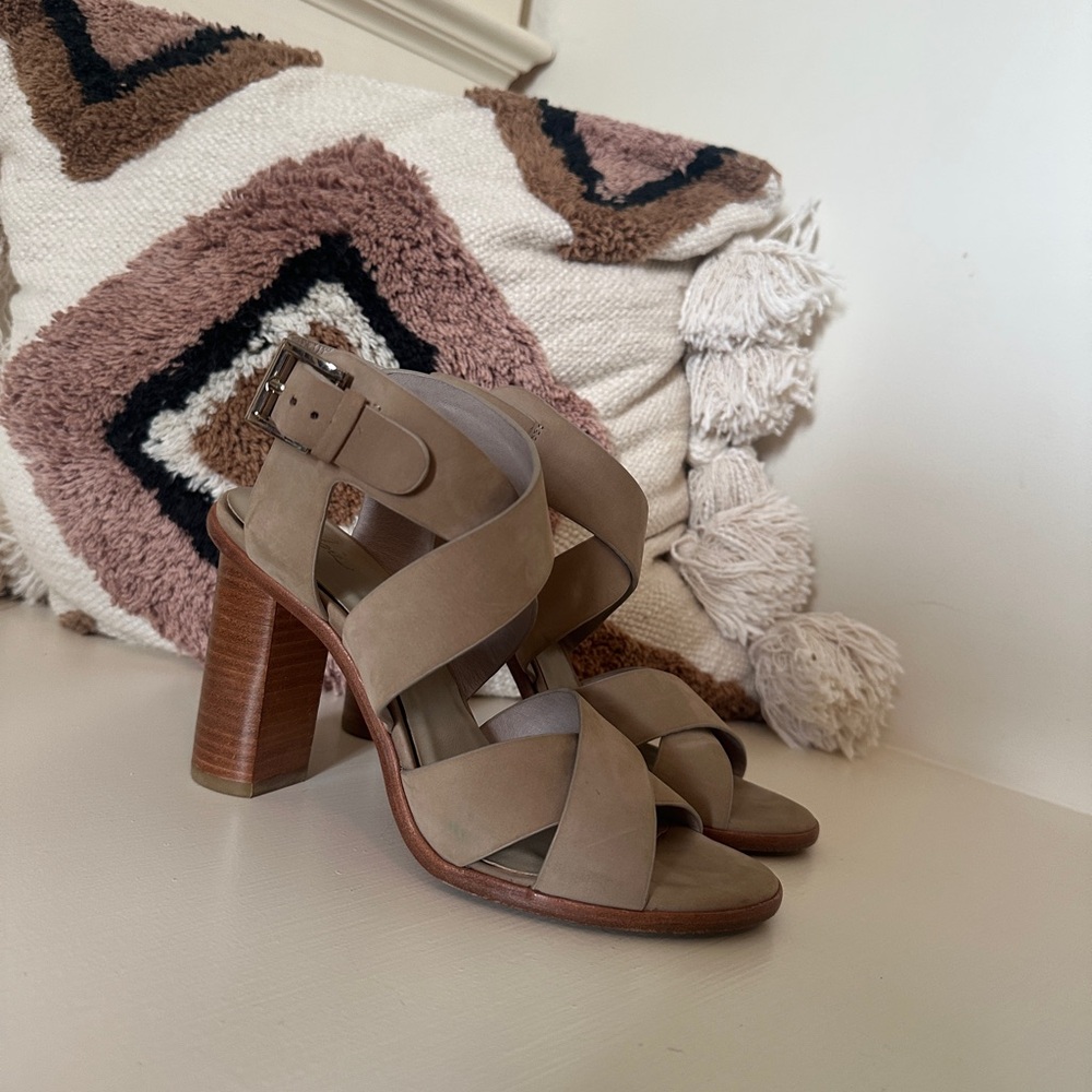 JOIE ankle strap wood block heel sandal - 37 / 6.5